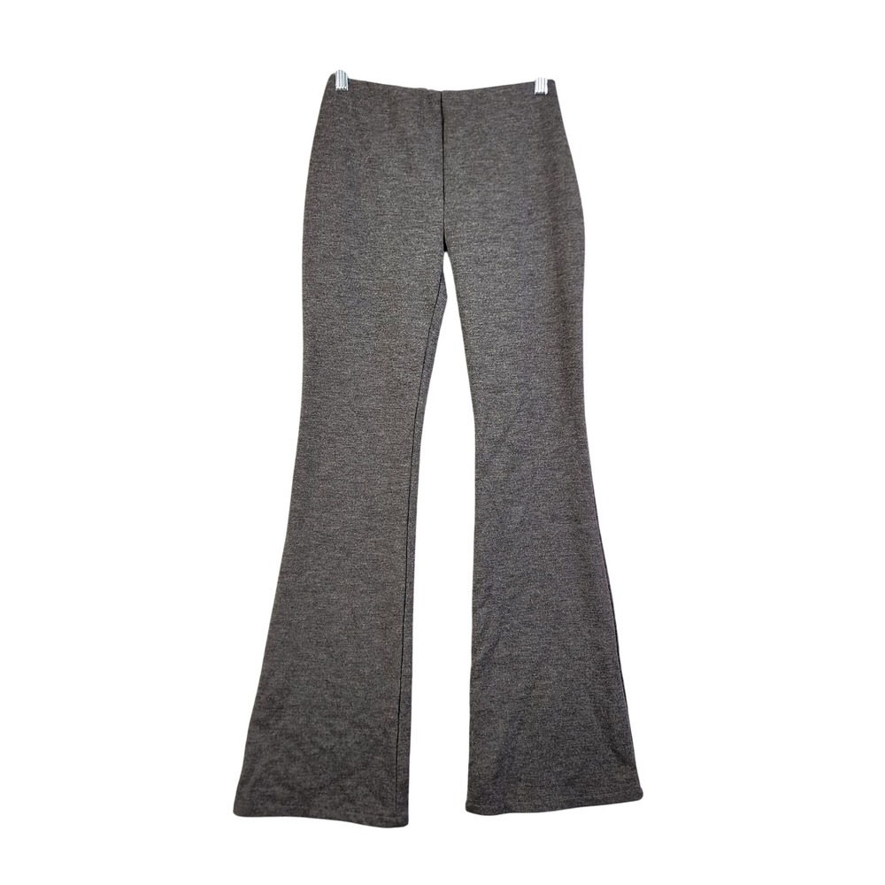 Zara Womens Knit Flare‎ Leg High Rise Pull On Lounge Pants Size Small Gray Cozy